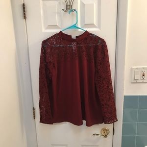 Lace long sleeved shirt